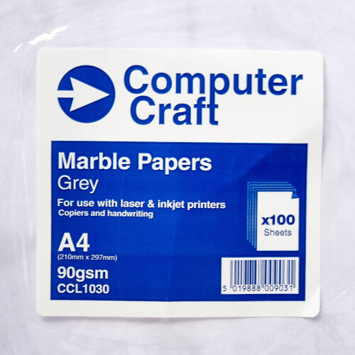 Computer Craft CCL1030 A4 Computer Craft Marble Paper - Grey (Pack of 100) 2