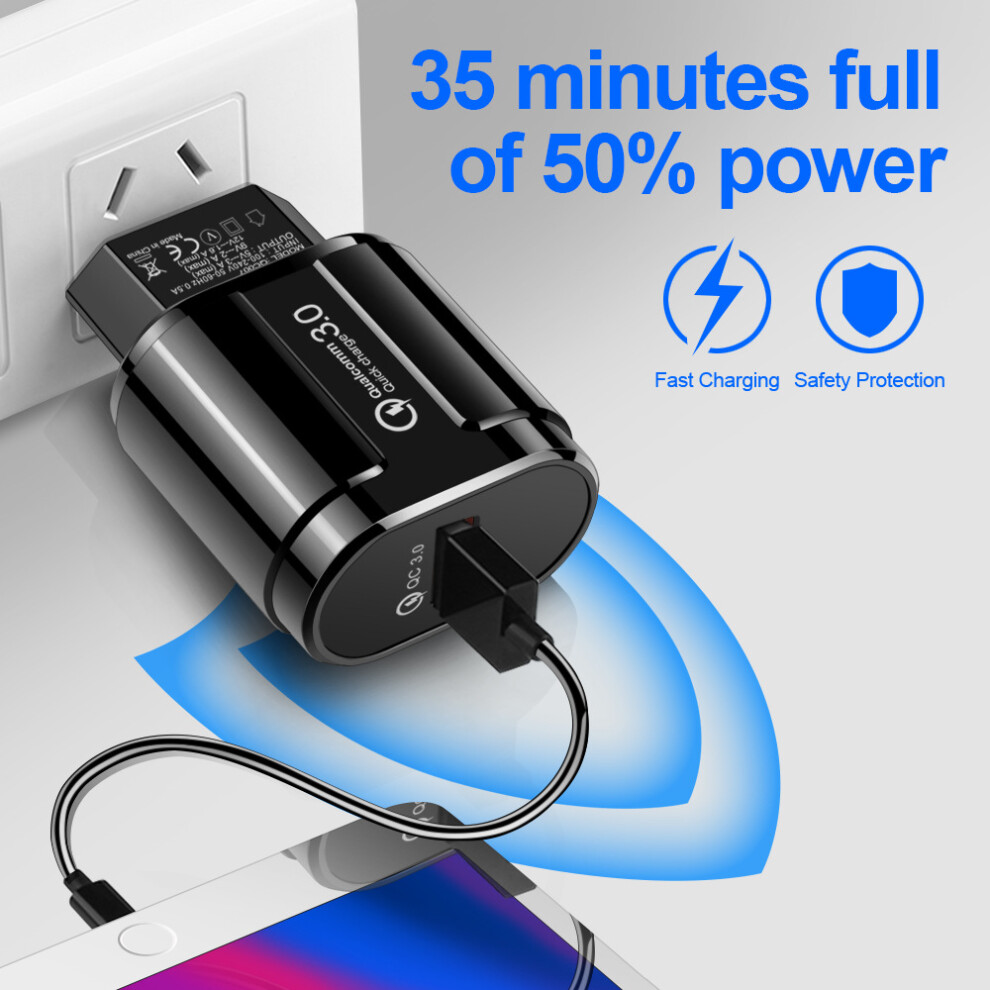 (Us/White) Usb Wall Charger Quick Charge 3.0 18W Plug Adapter For Iphone Samsung Xiaomi Huawei 320997860211