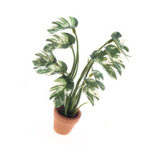 Feuille de Monstera artificielle pour maisons de poupée, plante