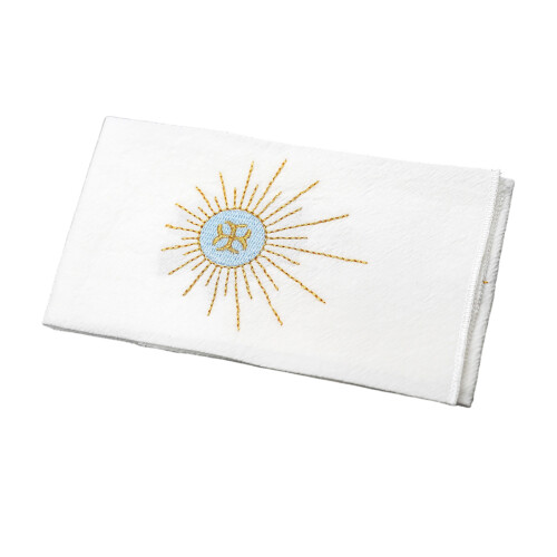 Mouchoir catholique en coton et lin-Symboles eucharistiques