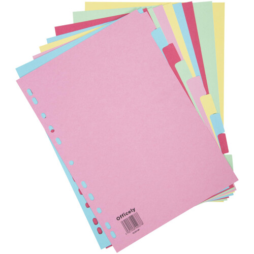 Officely 10-Part Assorted File Subject Dividers (Pack of 5) 2