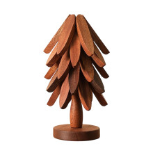 5Pcs Handcrafted Bamboos Tabletop Protectors-walnut color