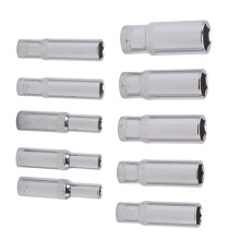 10 Pieces Of 1/4Inch External Socket with Long Hexagonal Socket  and Combined Ratchet Wrench Tool