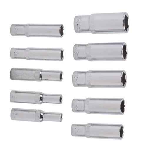 10 Pieces Of 1/4Inch External Socket with Long Hexagonal Socket  and Combined Ratchet Wrench Tool