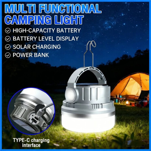 Portable Camping Light Waterproof USB Solar Charging 1500mah 3-Speed Adjustable A 2