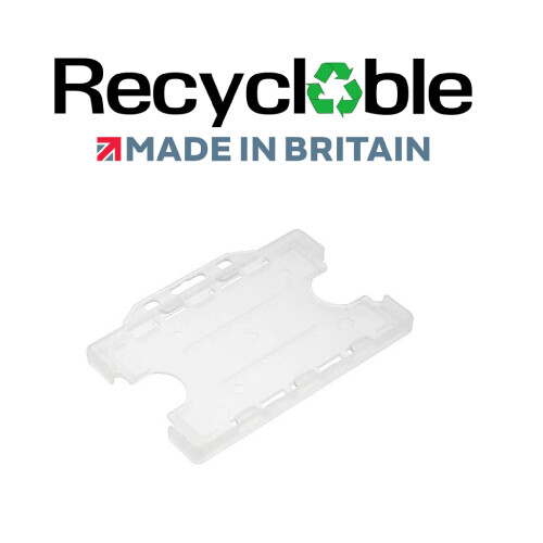 Identity-Plus: Clear/Opaque Open Faced Dual Double Sided Landscape ID Card Holder (100) 1