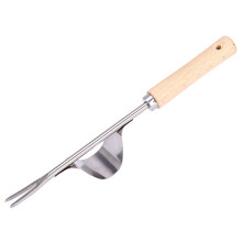 Manche en Bois DéSherbeur de Jardin en Acier Inoxydable DéSherbage à la Main Coupe-Pissenlit Extracteur Outils DéSherbeur Multifonction