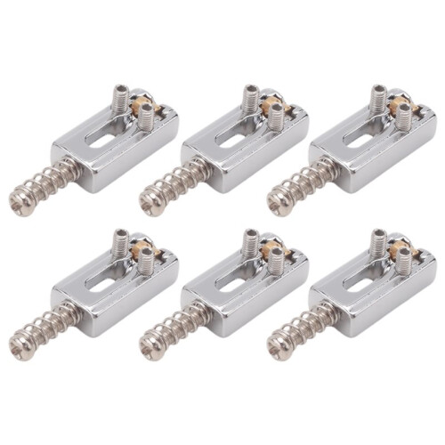 6 St Metallgitarrbro Sadelboll RullsträNg Tremolo Bridge Sadlar för Elgitarrbytesdelar, Silver