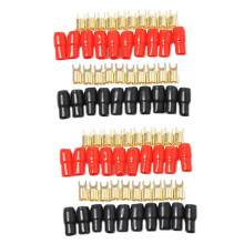 20X Terminal de Horquilla de Horquilla Conector Adaptador Enchufe Crimpado Barrera Espadas Cable 4GA