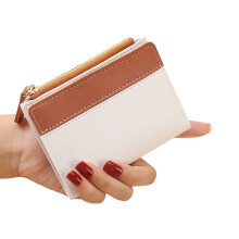 Fashionable Short Wallet Lightweight PU Leather Coin-White