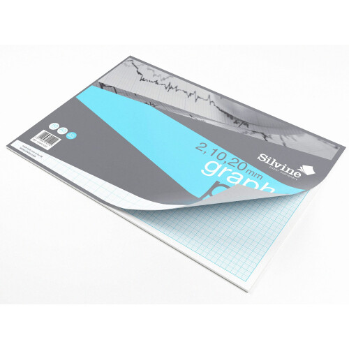 Silvine A3 Professional Graph Paper Pad - Printed 2-10-20mm Graph (50 Sheets) 2