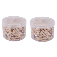 Push Pins with Wooden Clips 100Pcs Thumbtacks Pushpins  Paper Clips Clothespins Natural Color for Cork Board