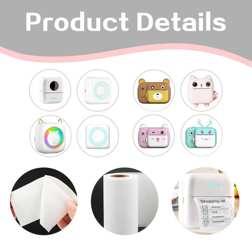 10 Rolls Thermal Printer Paper | Mini Printer Sticker Paper Roll 57x30mm | Compatible with Most Mini Printers 2