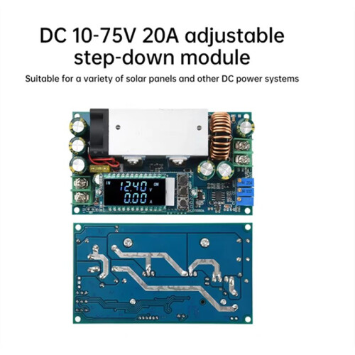10-75V 20A Adjustable Voltage Reduction Module MPPT Solar Charging Constant Voltage and Current Charging Module 2