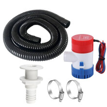 1-1/8 Boat Bilge Pump Hose Kit,1100gph Electric 12v Bilge Pump Can Choose,1-1/8 Dia 6.5 FT Kink-Free PVC Hose