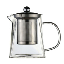 Borosilicate Glass Tea Kettle with Removable Stainless Steel Infuser Teapot Blooming and Loose Leaf Tea Maker 550ml