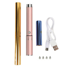 Foil Pen Set 4 Tips Aluminum Alloy Handle 2 Heat Activated Foil Rolls Versatile USB Rechargeable Foiling Pen