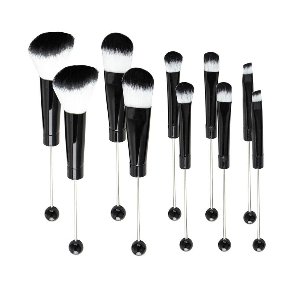 Tlily 10 Pieces Beadable Makeup Brushes Diy Makeup Comestic Brushes Beaded Brushes Kit For Diy Beaded Eyeshadow Brush