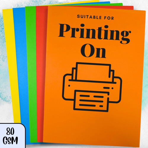 A4 80gsm Assorted Coloured Bright Paper 100 Sheets 1