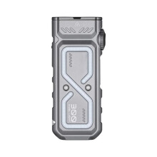 Lanterna Multifuncional Plana de 1300 Lúmens com UV, LED, RGB, Formato de Ampulheta, USB-C, Longo Alcance de 265 M, Cor Cinza.