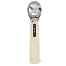 Cuillère à Glace Chauffante à 3 Niveaux de Température Réglables, Batterie Rechargeable, Idéale pour la Crème Glacée Dure et Encore (Blanche)