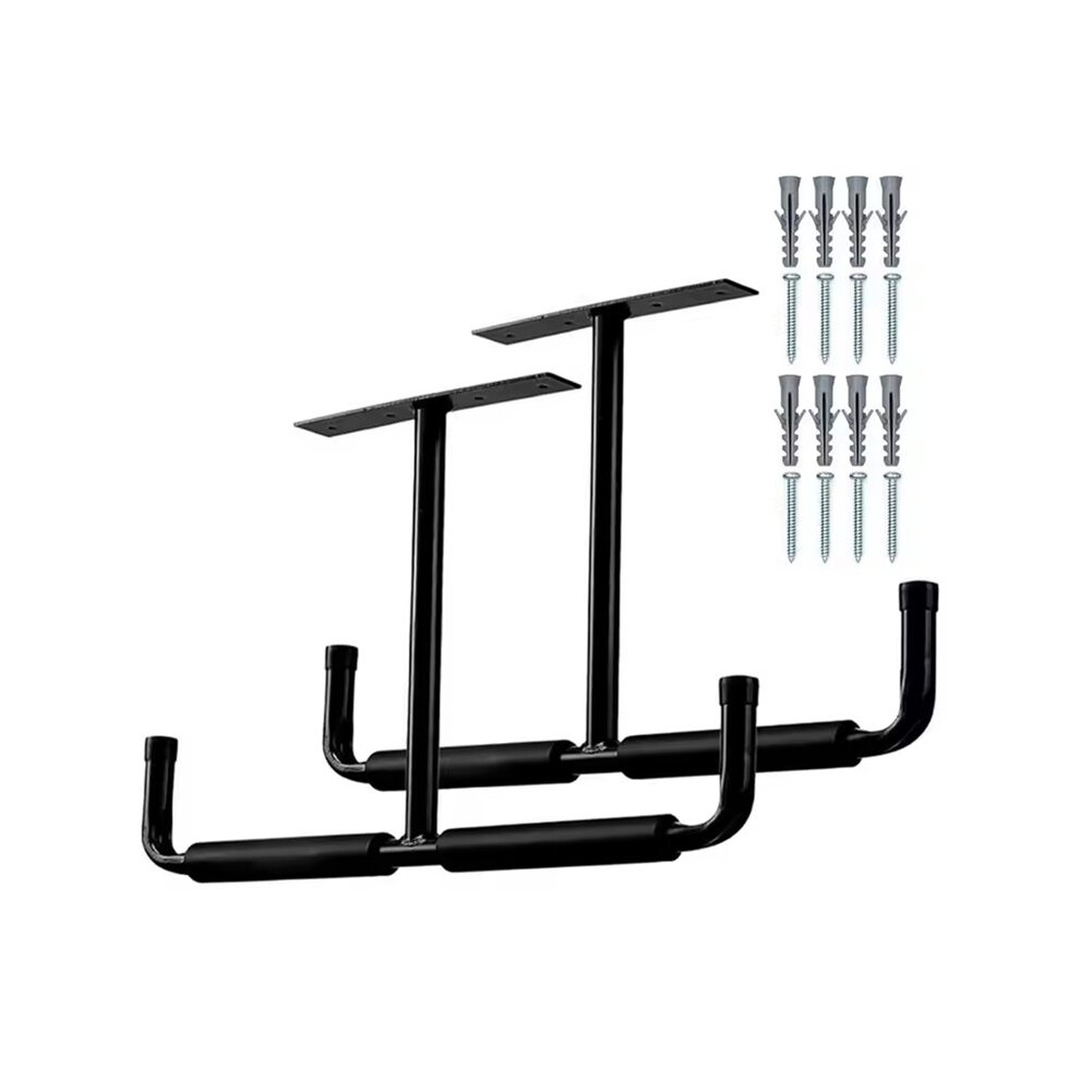 2 Set T-Shaped Overhead Garage Storage Rack Heavy Duty Ceiling Shelf Organizer For Garage Garden Shovel Rake Organizer 4711392047349