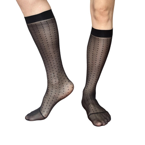 Chaussettes transparentes pour hommes, Construction-Noir