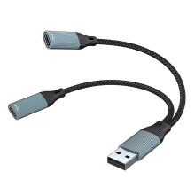 Extension USB mâle à 2/3 femelle, câble de Type-2 USB C femelle