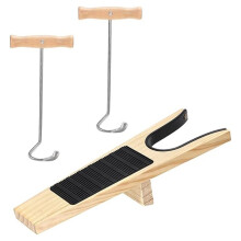 Wooden Boot Jack Boot Remover Hooks for Work/Cowboy Boots Indoor Outdoor Wood Boot Pullers Removers