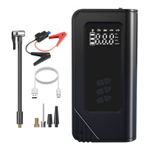 Arrancador Portátil para Coche de 2000 A con Compresor de Aire, Inflador de Neumáticos de 150 Psi, Arrancador de Batería de 14,8 V con Bomba