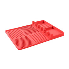 Churrasqueira Acessórios Ferramentas para Prateleira Lateral Tapete Grill Pad Grill Cozinha Balcão Espátula Tapete de Silicone Vermelho