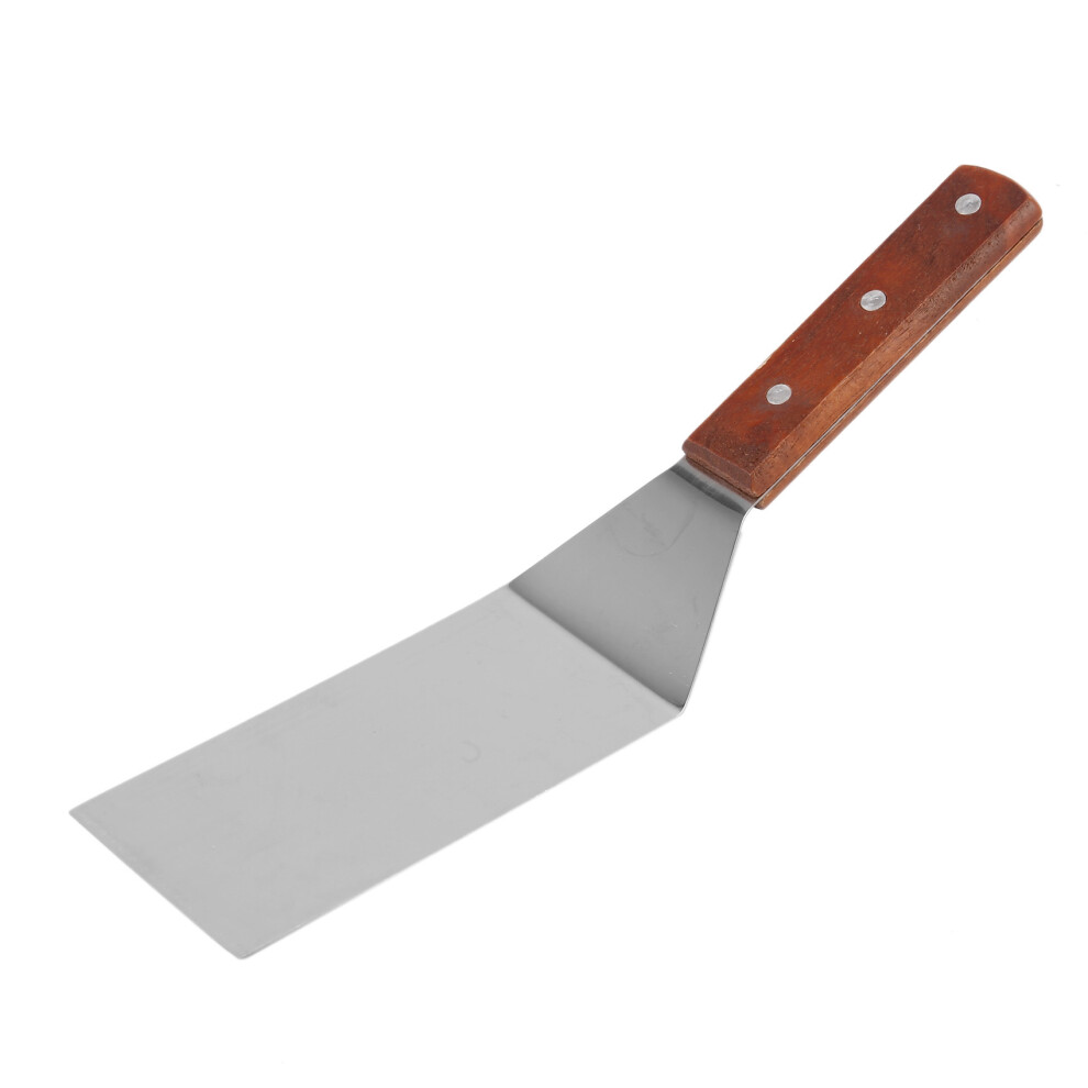 Stainless Steel Flat Frying Spatula With Wooden Handle Pizza Spatula Steak Frying Spatula Cooking Spatula Baking Tools 6031250338029