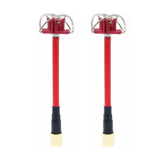 2 Unidades de Antena Trevo de 5,8 GHz para Receptor e Transmissor FPV, 5 DBi, RHCP, RP-SMA, Vermelha