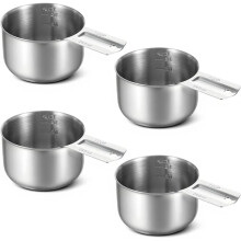 4Pcs 1 Cup 304 Stainless Steel Measuring Cup,8oz Measuring Cups with Handle Measurings Spoons Heavy Duty Kitchen Cooking