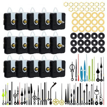 Kit de Remplacement de Mécanisme D'Horlogerie (15 Pièces) avec 19 Paires D'Aiguilles, Mouvement de Remplacement pour Horloge à Quartz, Moteur de