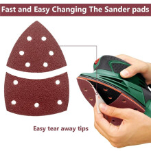 60PCS Sanding Pads,Hook and Loop Sanding Sheet Mouse Sander Pads Assorted 40/60/80/120/180/240 Grits with 11 Holes