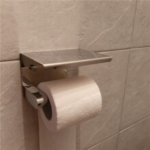 3X SUS 304 Stainless Steel Toilet Paper Holder with Phone Shelf, Bathroom Tissue Holder Toilet Paper Roll Holder