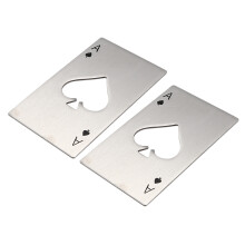 2X Gioco di Carte Ace di Spades Bar Tool Bar Soda in Acciaio Inossidabile Steal Apribottiglie in Bottiglia da Birra