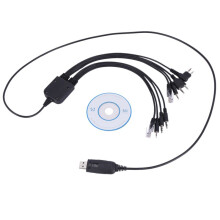 2X 8 in 1 USB Programming Cable for for Handy Walkie Talkie Car Radio CD Software