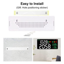 2X Medidor de NíVel de Parede 30-130DB de TapeçAria Do Medidor de DecibéIs Temperatura de Tempo de RuíDo de ExposiçãO de LED de 8.6 Polegadas