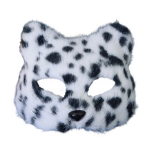 Dierlijke halfgelaatsmasker Vossen Wolf Masker Pluche-Zwart