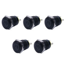 5X 12V 2A 9.5mm LED Metal Cap Power Momentary Push Button Car DIY Modified, Yellow
