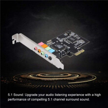 4X PCIe Sound Card 5.1, PCI Express Surround Card 3D Stereo Audio with High Sound Performance PC Sound Card CMI8738 Chip
