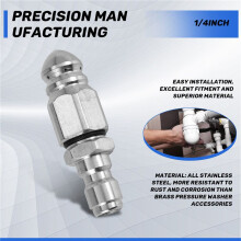 Pressure Washer Sewer Jetter Nozzle with Stainless Steel, Durable Design Sewer Jet Nozzle,1/4Inch Quickly Connector