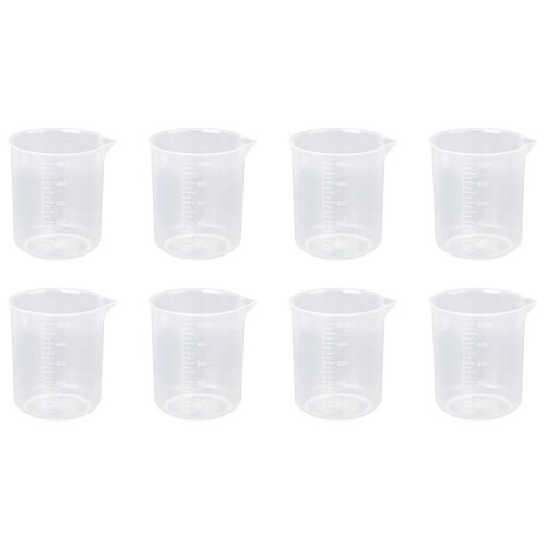 4X 500Ml Becher Gradue en Plastique Transparent
