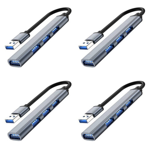 4X 4  USB Hub Splitter Multi Hub USB to USB 3.0 Adapter USB Several  Power Adapter