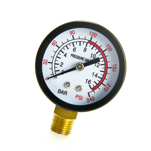 Professionele verticale manometer 0-16 BAR koolstofstaal-Y50