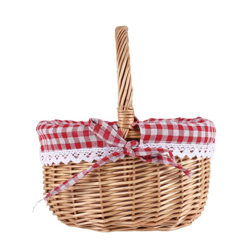 FläTad  Presentkorgar Tom Oval PilväVd Picknickkorg med Handtag BröLlopskorg Liten