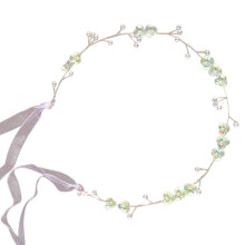 Artificial Pearls Flower Hairband Festival Hair Ornament-Green