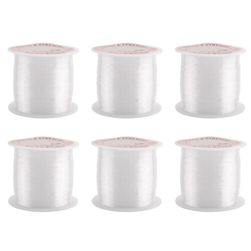 6pcs 0.2mm Diameter Clear Nylon Fish Fishing  Spool Beading String